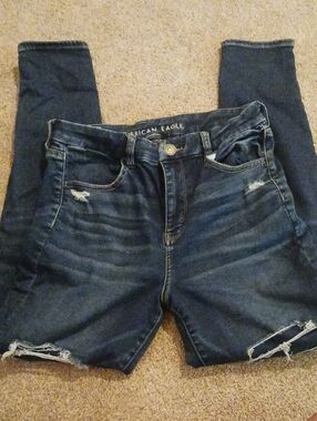American Eagle Outfitters Dark Wash Distressed Jeggings